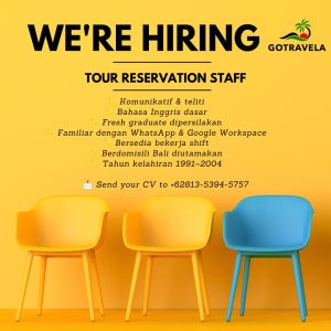 Lowongan Kerja Sebagai Tour Reservation Staff untuk GoTravela Penempatan di Kuta, Badung