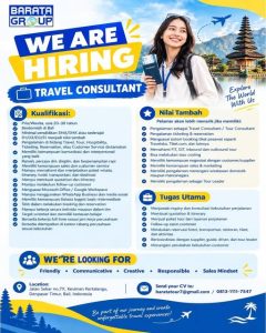 Lowongan Kerja Sebagai Travel Consultant untuk Barata Travel Penempatan di Denpasar