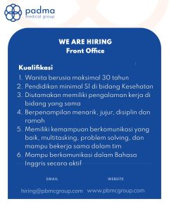 Lowongan Kerja Sebagai Front Office untuk Klinik Padma Bahtera Medical Centre Penempatan di Denpasar